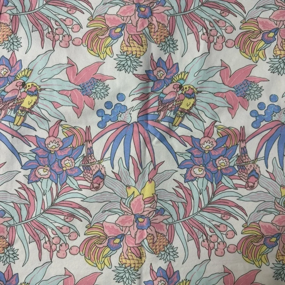 Talbots Pastel Tropical Parrot Print A-line mini skirt. Size 6